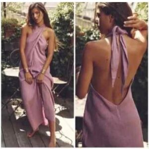 Zara Chic Purple Backless Dress